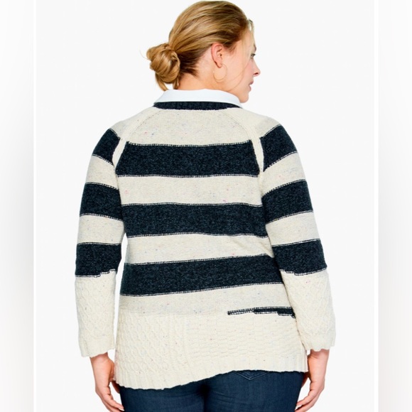 Nic & Zoe CALIFORNIA TIDES SWEATER STRIPE Crewneck Natural/Multi Size L NWOT - Picture 2 of 7